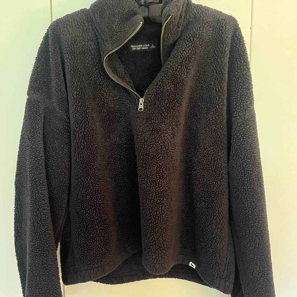 Abercrombie & Fitch Black Sherpa Sweater